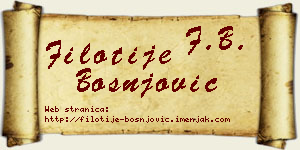 Filotije Bošnjović vizit kartica